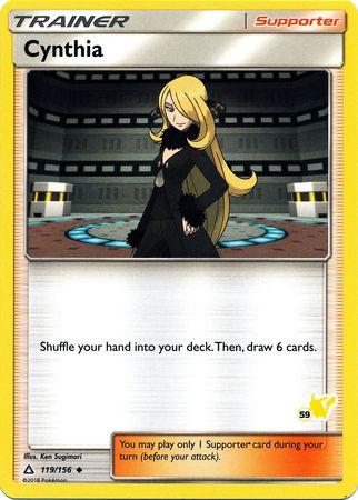 Cynthia (119/156) (Pikachu Stamp #59) [Battle Academy 2020] | Cracking-Singles