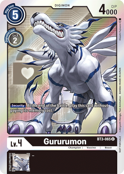 Gururumon [BT3-065] (Buy-A-Box Promo) [Release Special Booster Ver.1.5 Promos] | Cracking-Singles