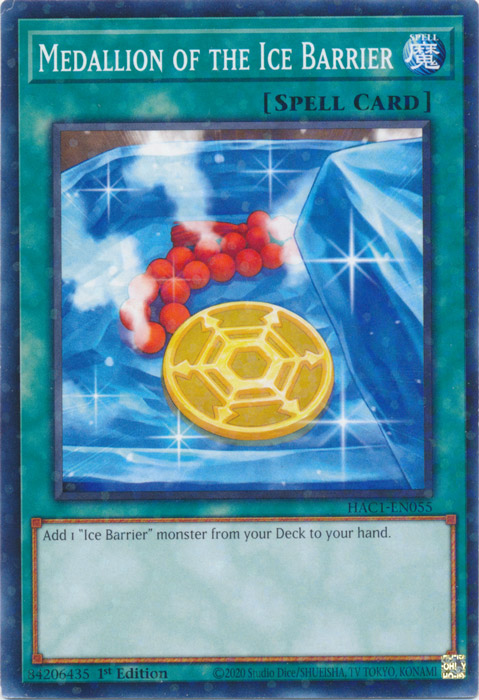 Medallion of the Ice Barrier (Duel Terminal) [HAC1-EN055] Parallel Rare | Cracking-Singles