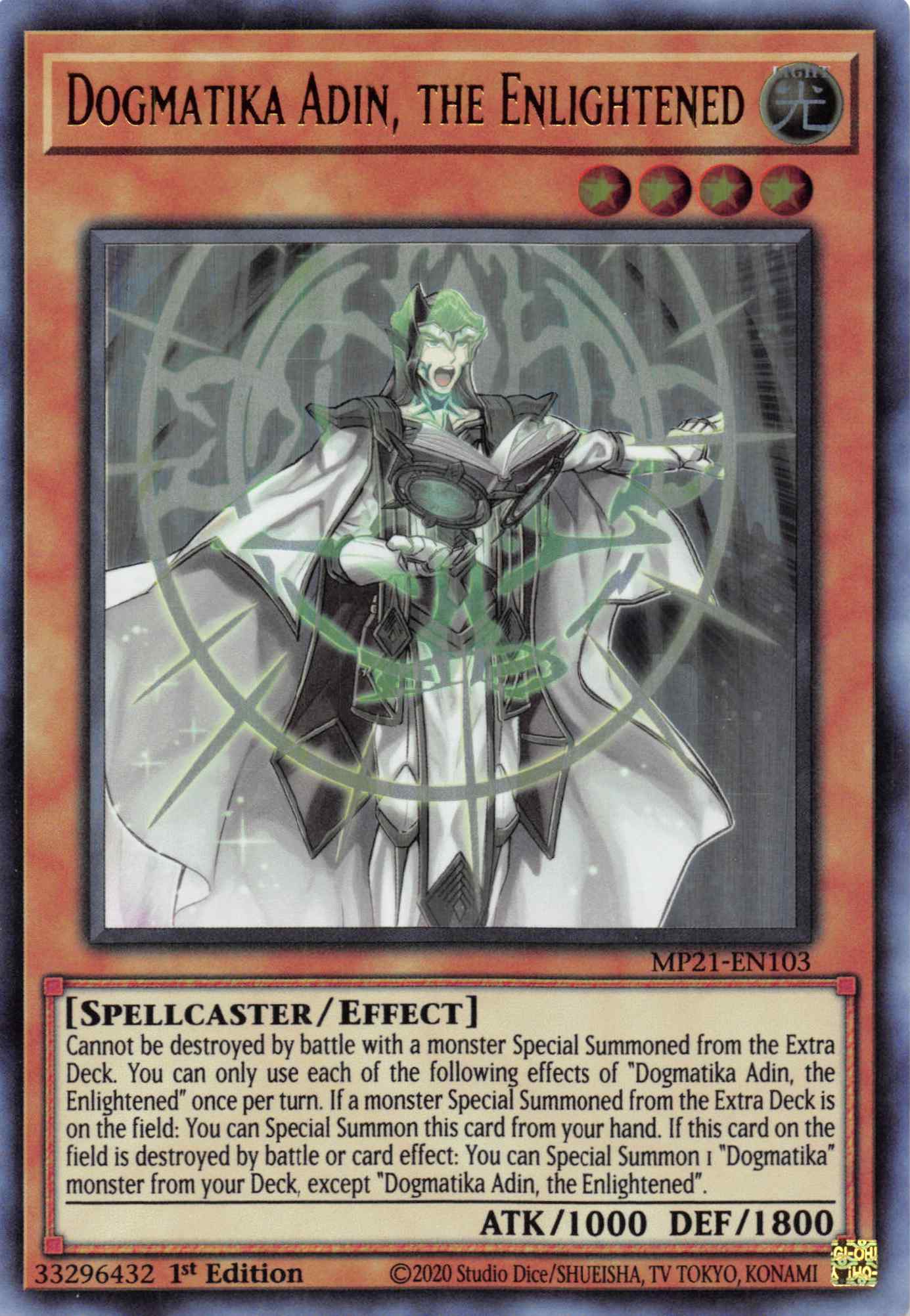 Dogmatika Adin, the Enlightened [MP21-EN103] Ultra Rare | Cracking-Singles