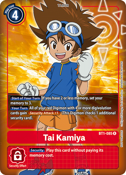 Tai Kamiya [BT1-085] (Buy-A-Box Promo) [Release Special Booster Ver.1.0 Promos] | Cracking-Singles