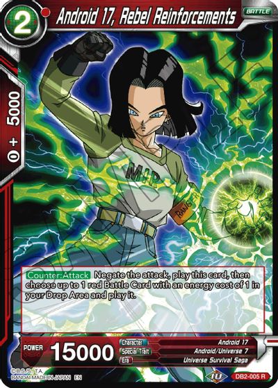 Android 17, Rebel Reinforcements (Reprint) (DB2-005) [Battle Evolution Booster] | Cracking-Singles