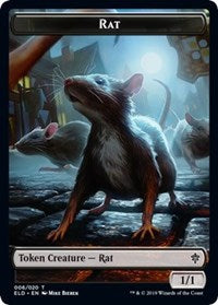 Rat // Food (17) Double-sided Token [Throne of Eldraine Tokens] | Cracking-Singles