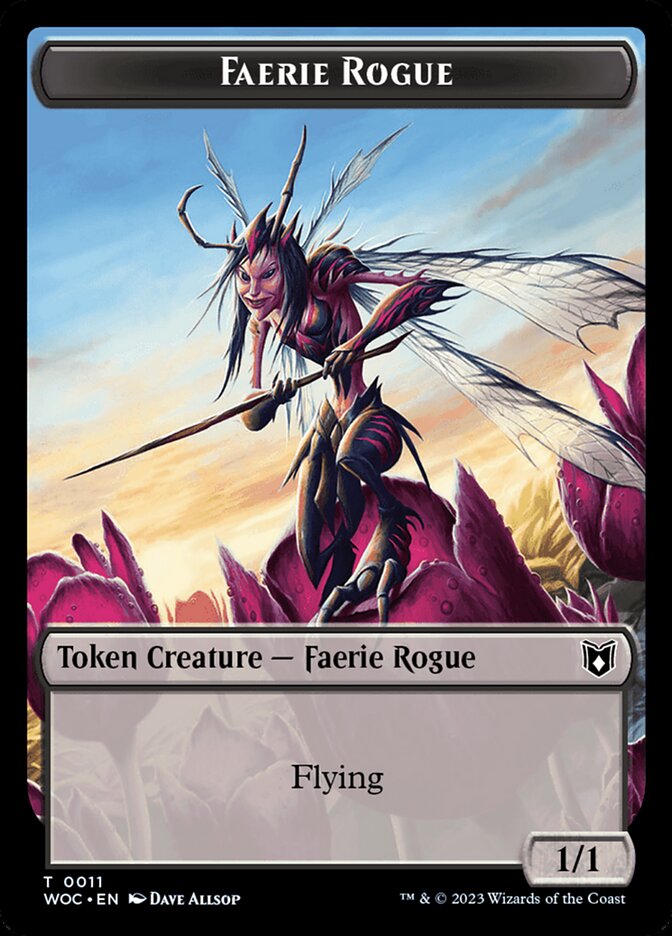 Faerie Rogue // Faerie (0011) Double-Sided Token [Wilds of Eldraine Commander Tokens] | Cracking-Singles