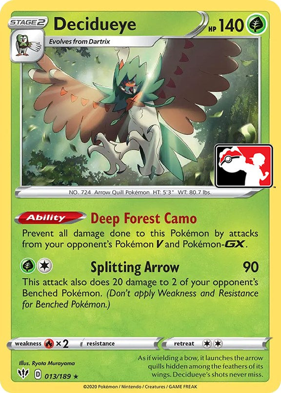 Decidueye (013/189) [Prize Pack Series One] | Cracking-Singles