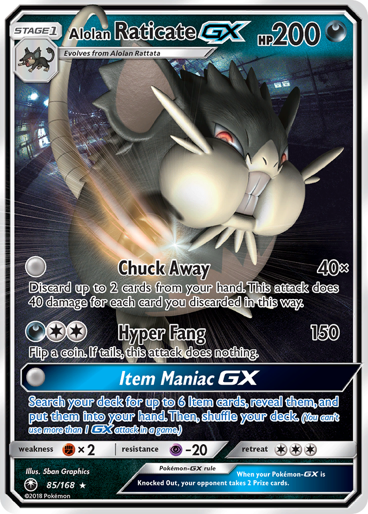 Alolan Raticate GX (85/168) [Sun & Moon: Celestial Storm] | Cracking-Singles