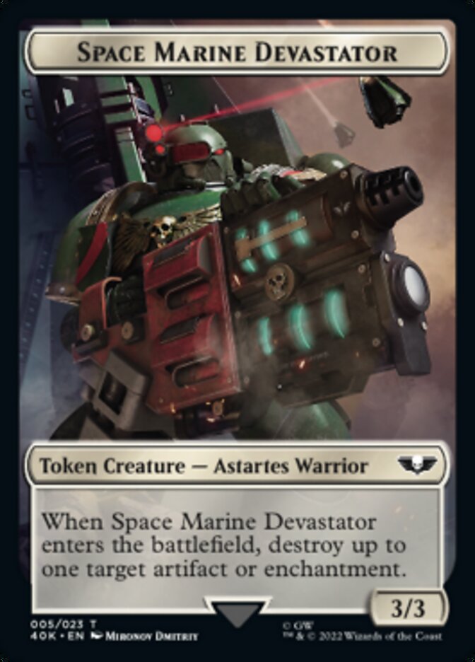 Soldier (002) // Space Marine Devastator Double-sided Token [Universes Beyond: Warhammer 40,000 Tokens] | Cracking-Singles