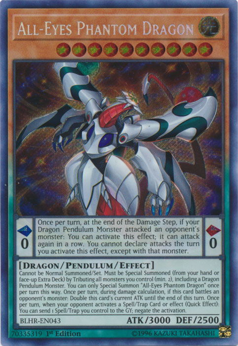 All-Eyes Phantom Dragon [BLHR-EN043] Secret Rare | Cracking-Singles