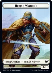 Human Warrior // Spirit Double-sided Token [Kaldheim Tokens] | Cracking-Singles