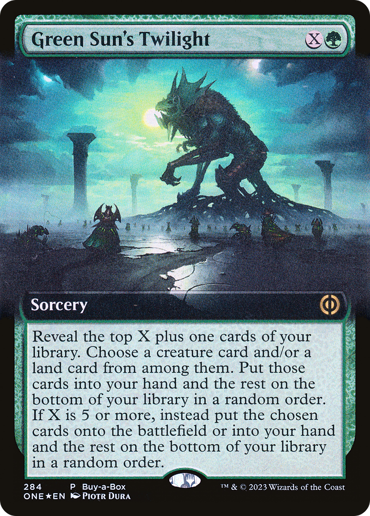 Green Sun's Twilight (Buy-A-Box) (Extended Art) [Phyrexia: All Will Be One] | Cracking-Singles