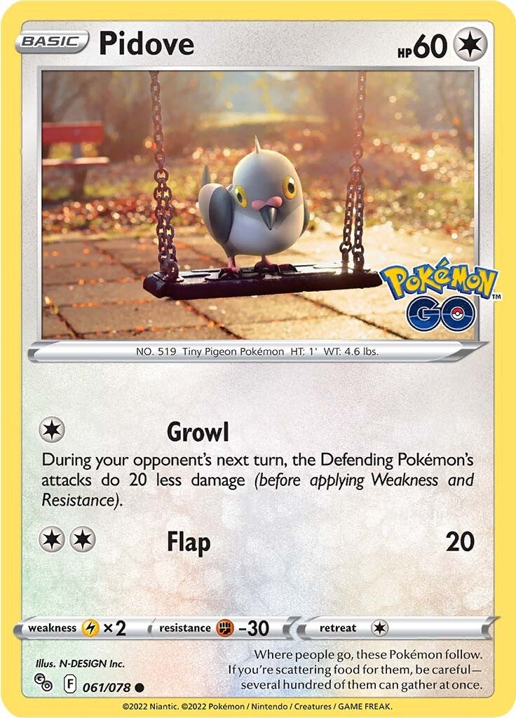 Pidove (061/078) [Pokémon GO] | Cracking-Singles