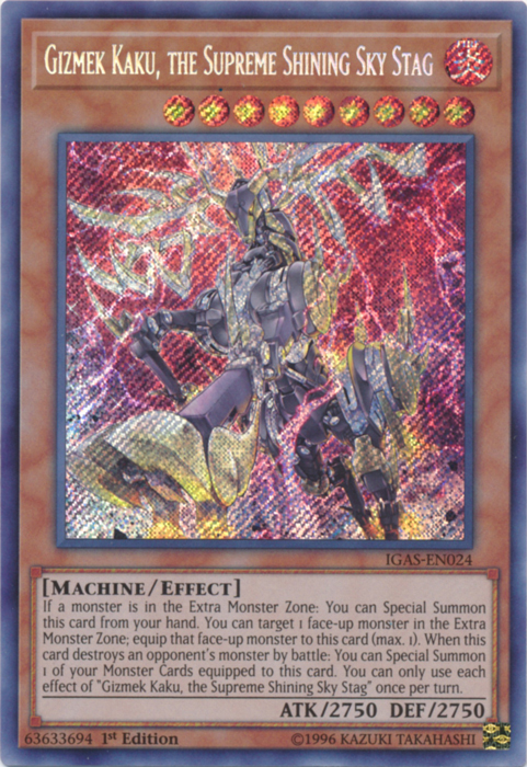 Gizmek Kaku, the Supreme Shining Sky Stag [IGAS-EN024] Secret Rare | Cracking-Singles