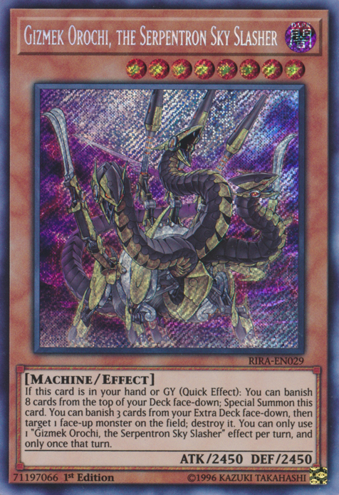 Gizmek Orochi, the Serpentron Sky Slasher [RIRA-EN029] Secret Rare | Cracking-Singles