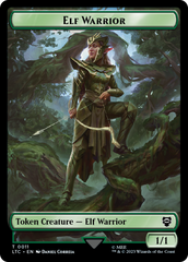 Elf Warrior // Treasure Double Sided Token [The Lord of the Rings: Tales of Middle-Earth Commander Tokens] | Cracking-Singles