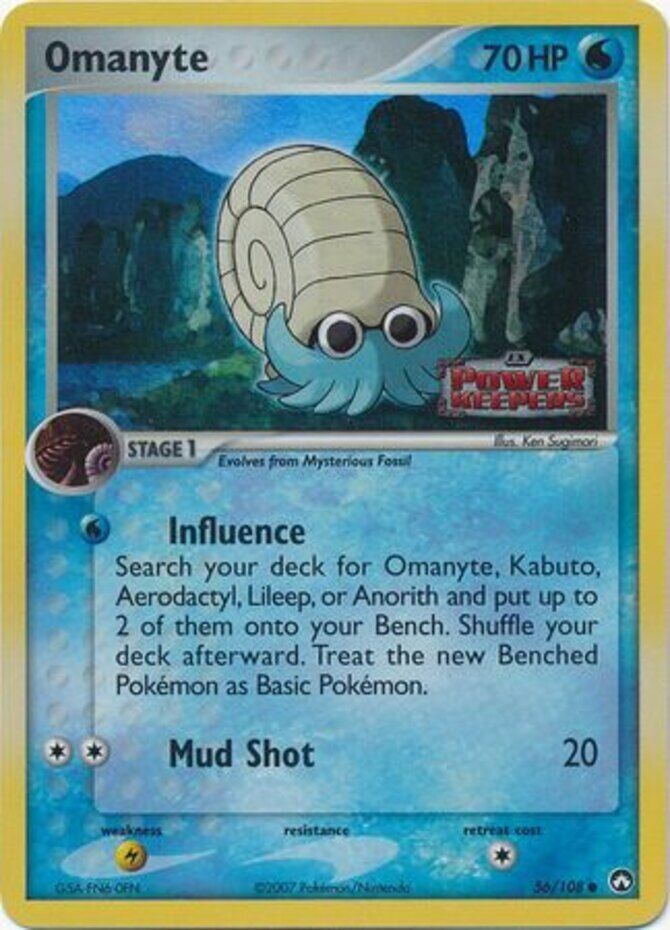 Omanyte (56/108) (Stamped) [EX: Power Keepers] | Cracking-Singles