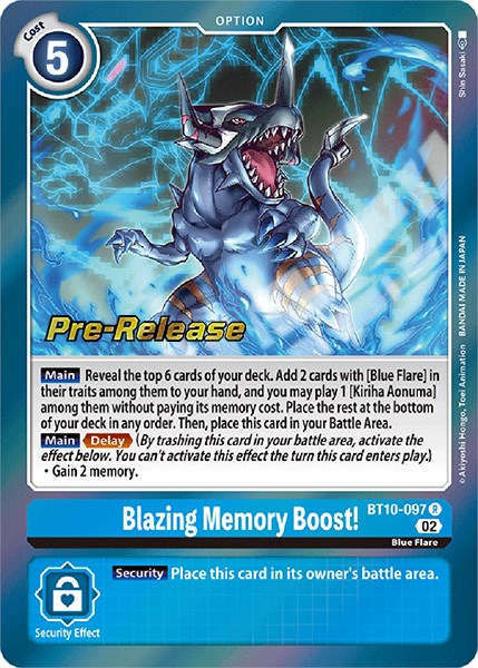 Blazing Memory Boost! [BT10-097] [Xros Encounter Pre-Release Cards] | Cracking-Singles