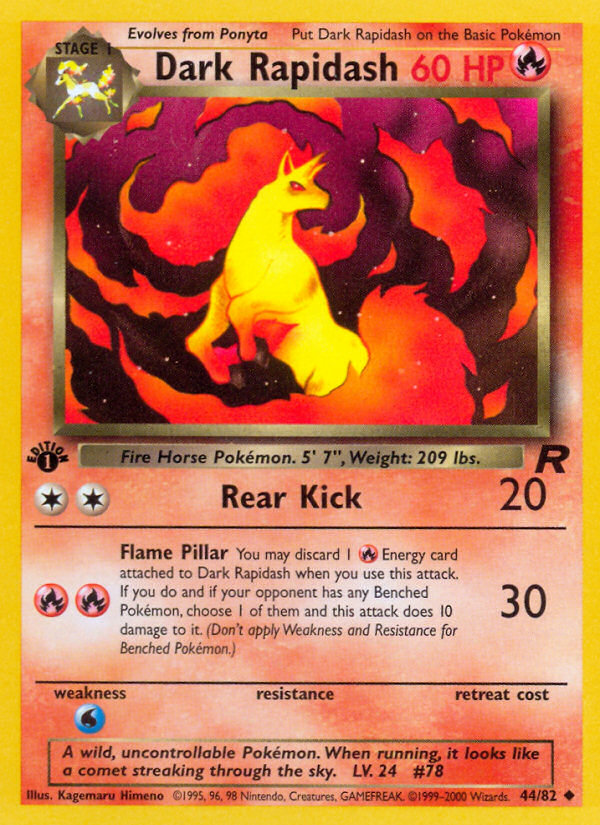 Dark Rapidash (44/82) [Team Rocket 1st Edition] | Cracking-Singles