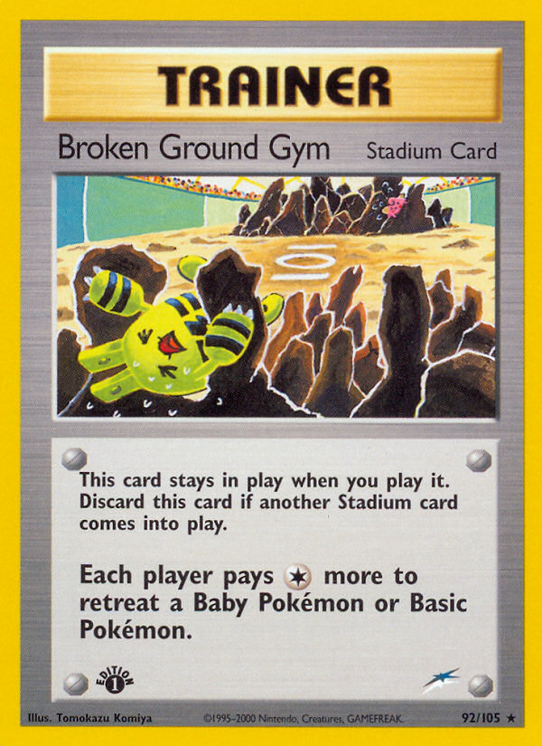 Broken Ground Gym (92/105) [Neo Destiny 1st Edition] | Cracking-Singles