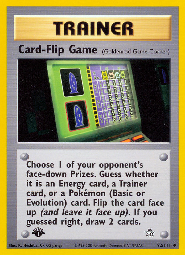 Card-Flip Game (92/111) [Neo Genesis 1st Edition] | Cracking-Singles