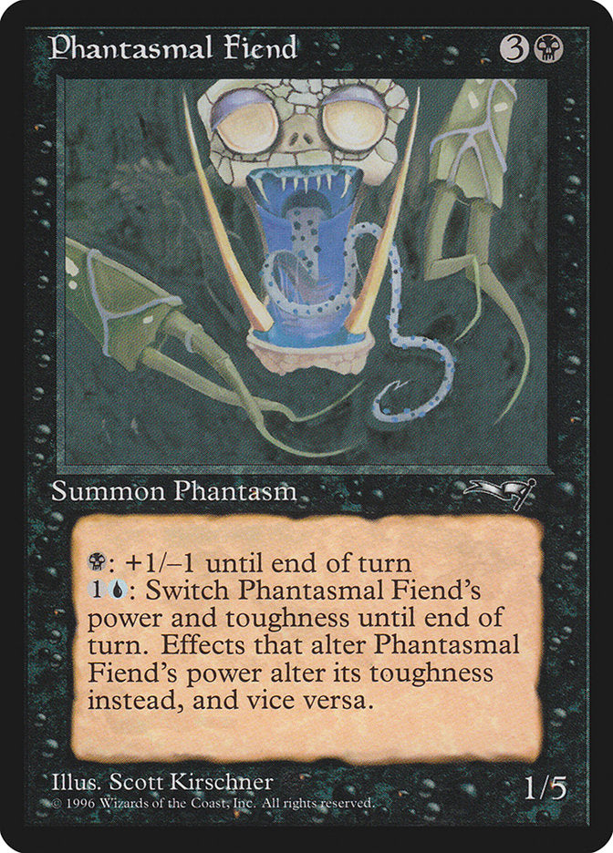 Phantasmal Fiend (Dark Green Background) [Alliances] | Cracking-Singles