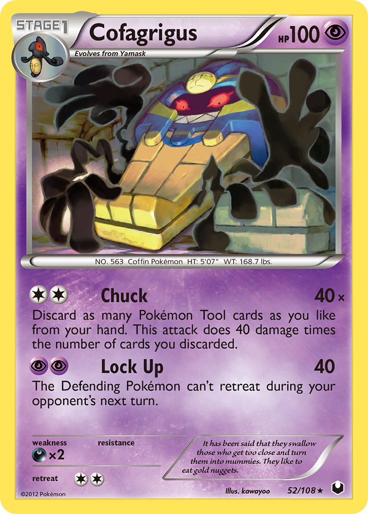 Cofagrigus (52/108) (Cracked Ice Holo) (Theme Deck Exclusive) [Black & White: Dark Explorers] | Cracking-Singles