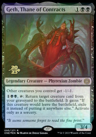 Geth, Thane of Contracts [Phyrexia: All Will Be One Prerelease Promos] | Cracking-Singles