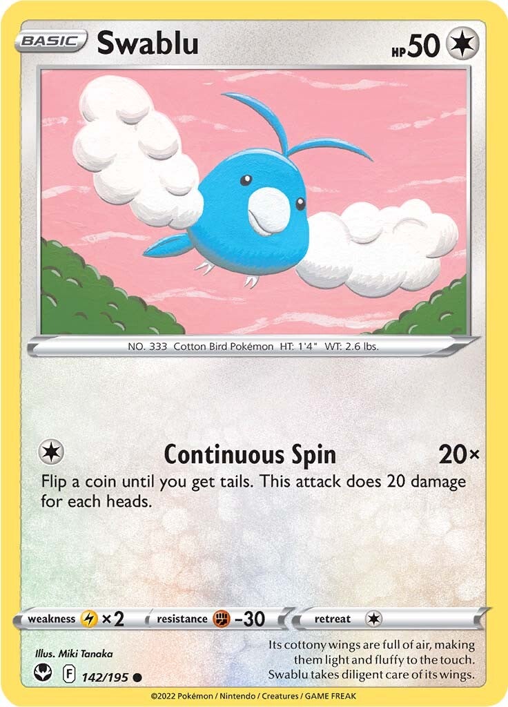 Swablu (142/195) [Sword & Shield: Silver Tempest] | Cracking-Singles