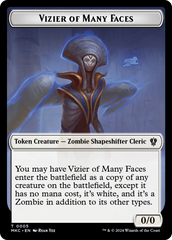 Vizier of Many Faces // Zombie Double-Sided Token [Murders at Karlov Manor Commander Tokens] | Cracking-Singles