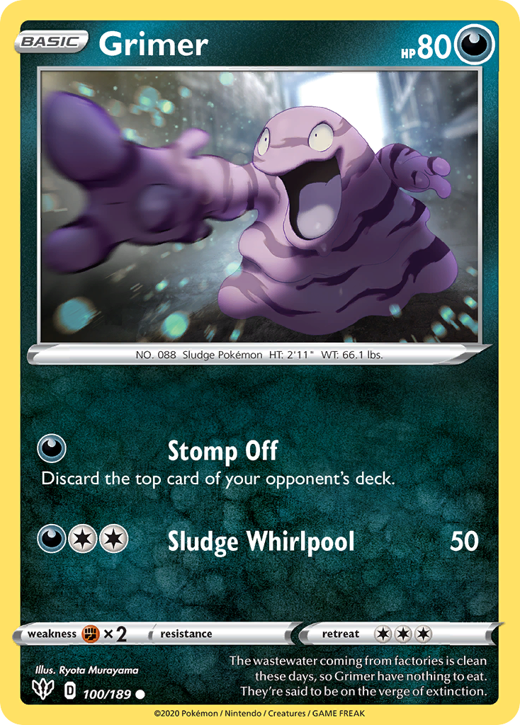 Grimer (100/189) [Sword & Shield: Darkness Ablaze] | Cracking-Singles