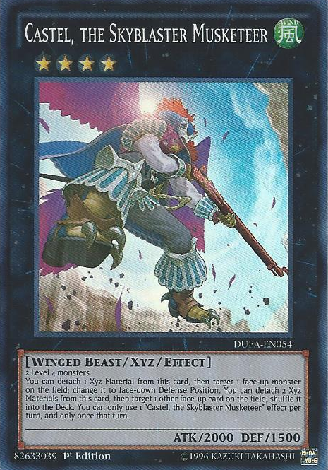 Castel, the Skyblaster Musketeer [DUEA-EN054] Super Rare | Cracking-Singles