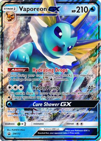 Vaporeon GX (SM172) (Jumbo Card) [Sun & Moon: Black Star Promos] | Cracking-Singles