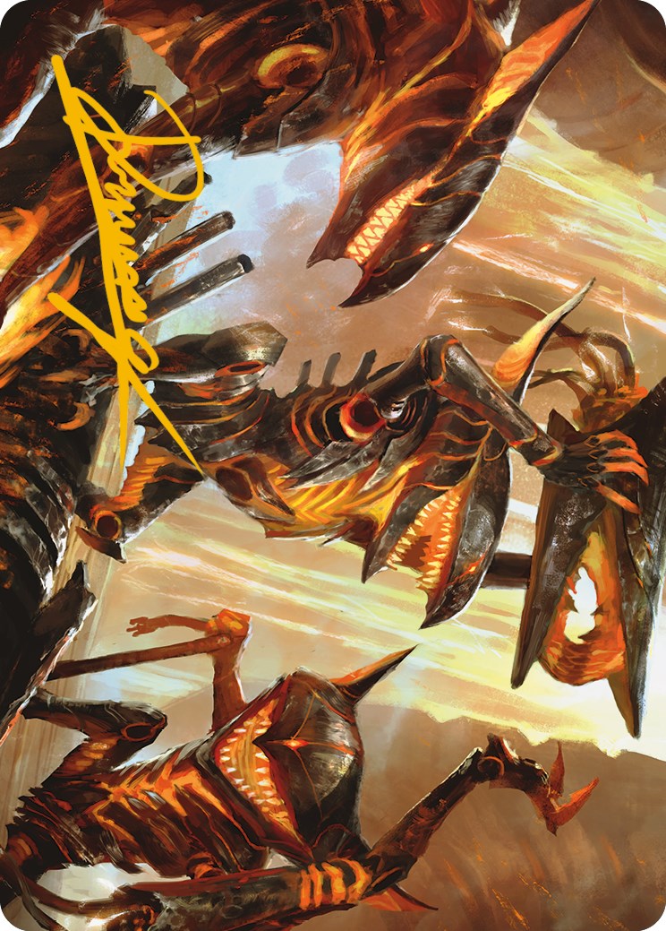 Gleeful Demolition Art Card (Gold-Stamped Signature) [Phyrexia: All Will Be One Art Series] | Cracking-Singles