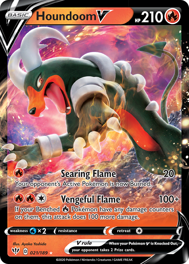 Houndoom V (021/189) [Sword & Shield: Darkness Ablaze] | Cracking-Singles