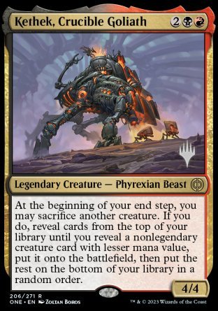 Kethek, Crucible Goliath (Promo Pack) [Phyrexia: All Will Be One Promos] | Cracking-Singles