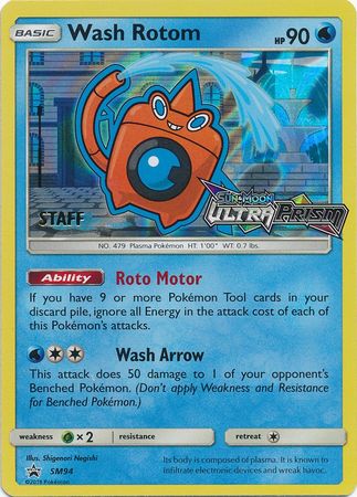 Wash Rotom (SM94) (Staff Prerelease Promo) [Sun & Moon: Black Star Promos] | Cracking-Singles