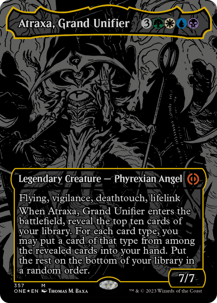 Atraxa, Grand Unifier (Oil Slick Raised Foil) [Phyrexia: All Will Be One] | Cracking-Singles