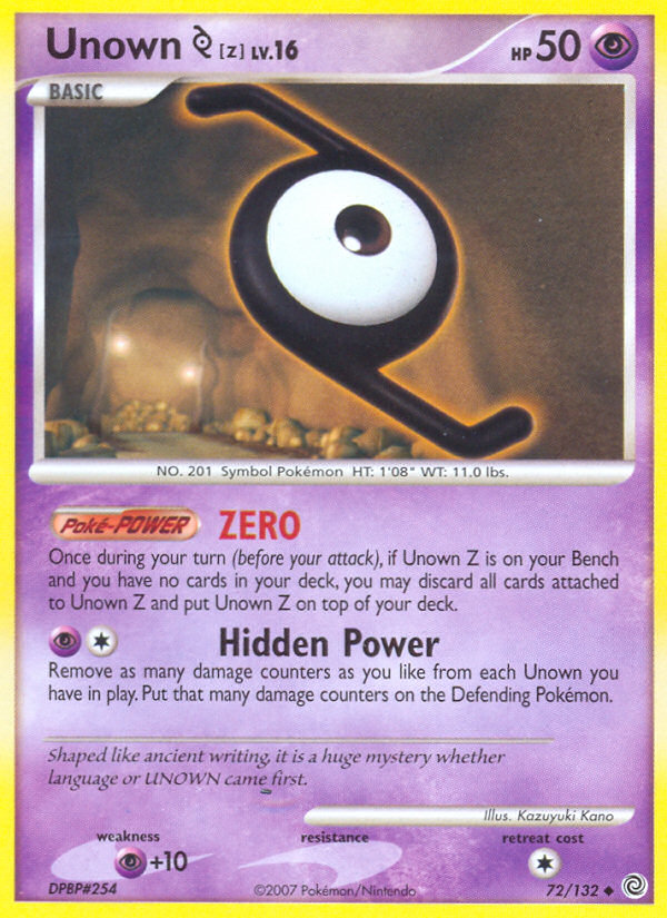 Unown Z (72/132) [Diamond & Pearl: Secret Wonders] | Cracking-Singles