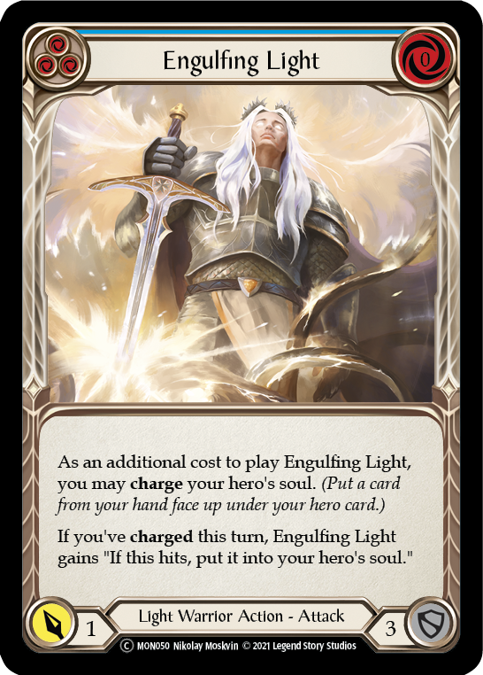 Engulfing Light (Blue) (Rainbow Foil) [U-MON050-RF] Unlimited Rainbow Foil | Cracking-Singles