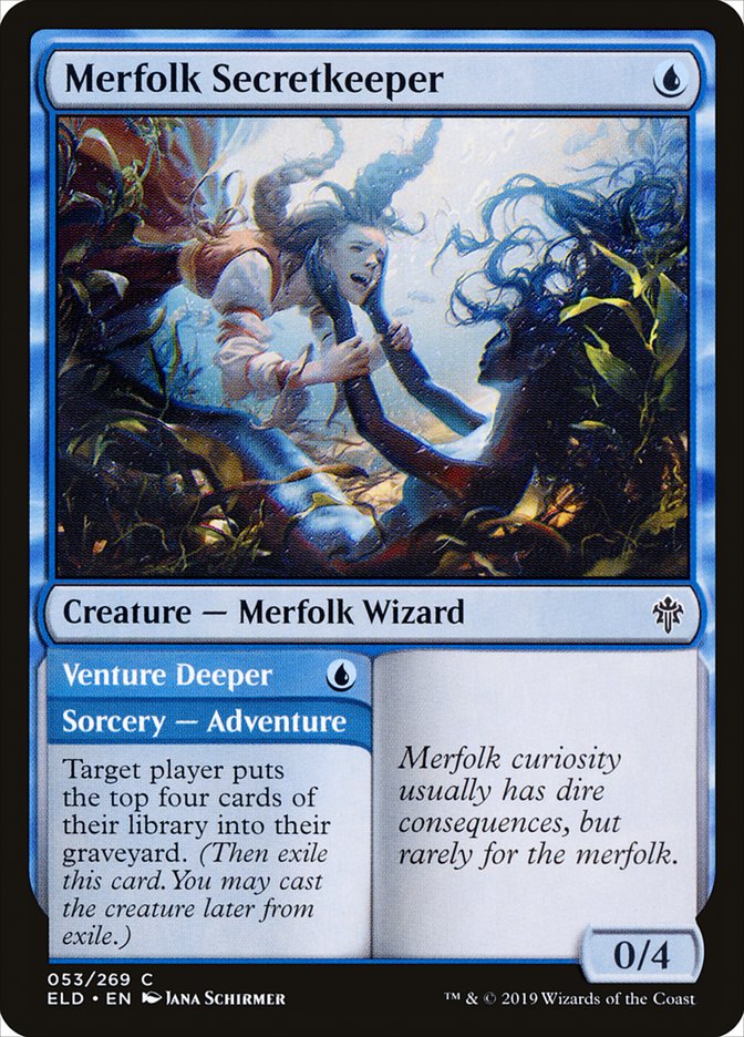 Merfolk Secretkeeper // Venture Deeper [Throne of Eldraine] | Cracking-Singles