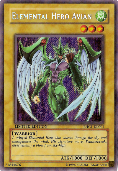 Elemental Hero Avian [EHC1-EN001] Secret Rare | Cracking-Singles