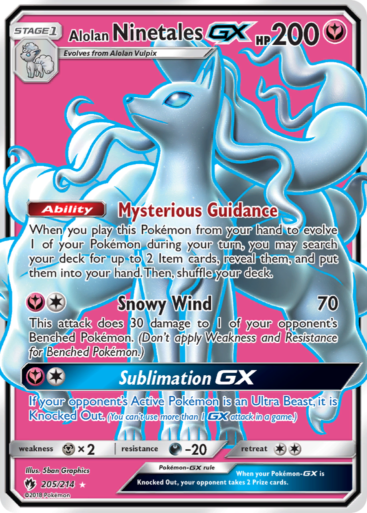 Alolan Ninetales GX (205/214) [Sun & Moon: Lost Thunder] | Cracking-Singles