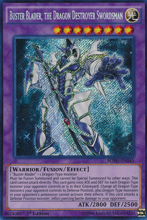 Buster Blader, the Dragon Destroyer Swordsman [BOSH-EN045] Secret Rare | Cracking-Singles