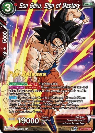 Son Goku, Sign of Mastery (BT16-006) [Realm of the Gods Prerelease Promos] | Cracking-Singles