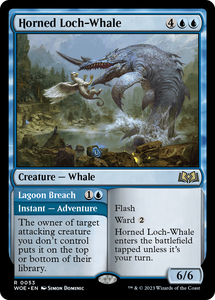 Horned Loch-Whale // Lagoon Breach [Wilds of Eldraine] | Cracking-Singles