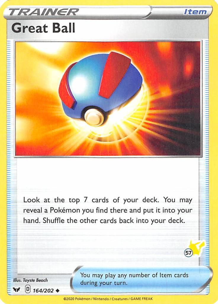 Great Ball (164/202) (Pikachu Stamp #57) [Battle Academy 2022] | Cracking-Singles