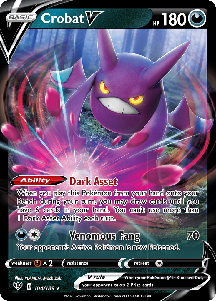 Crobat V (104/189) [Sword & Shield: Darkness Ablaze] | Cracking-Singles