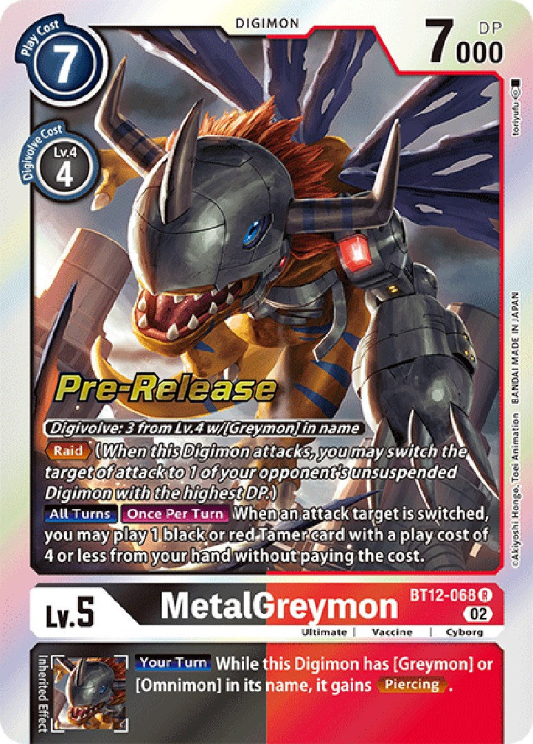 MetalGreymon [BT12-068] [Across Time Pre-Release Cards] | Cracking-Singles