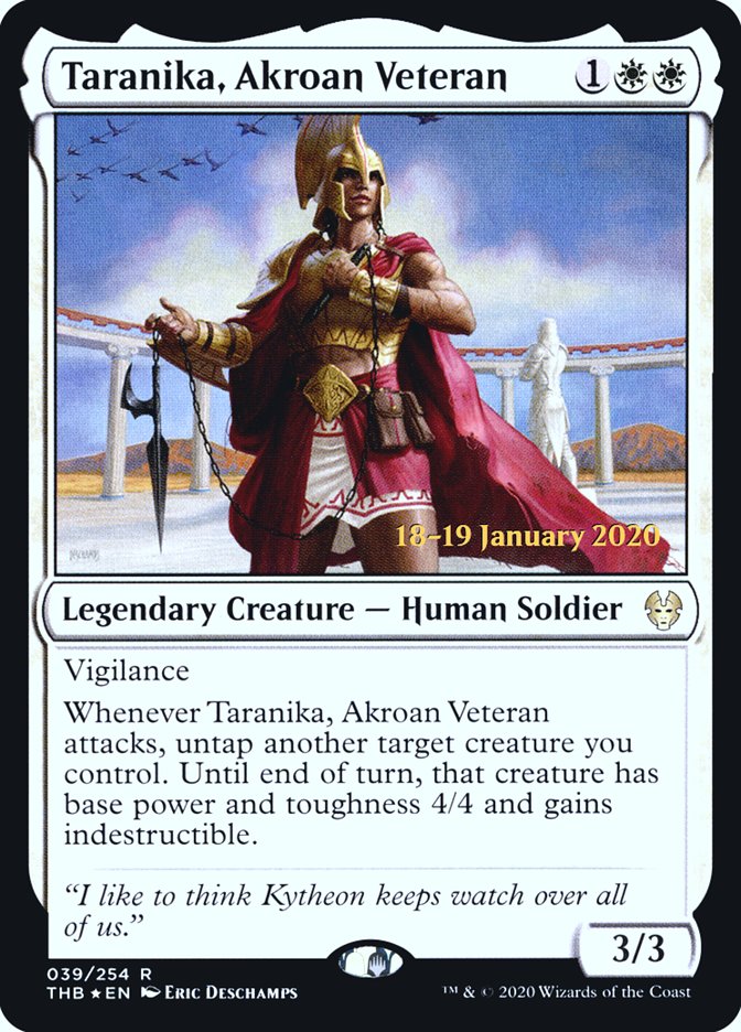 Taranika, Akroan Veteran [Theros Beyond Death Prerelease Promos] | Cracking-Singles