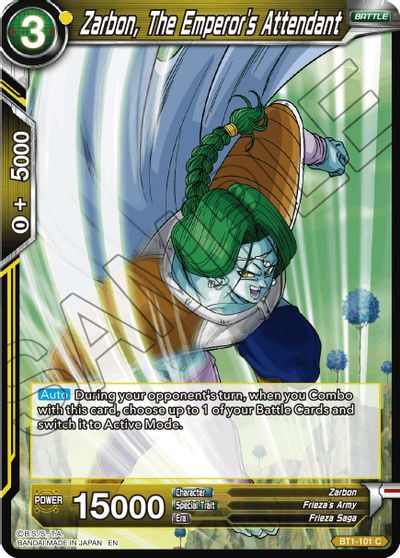 Zarbon, The Emperor's Attendant (Reprint) (BT1-101) [Battle Evolution Booster] | Cracking-Singles