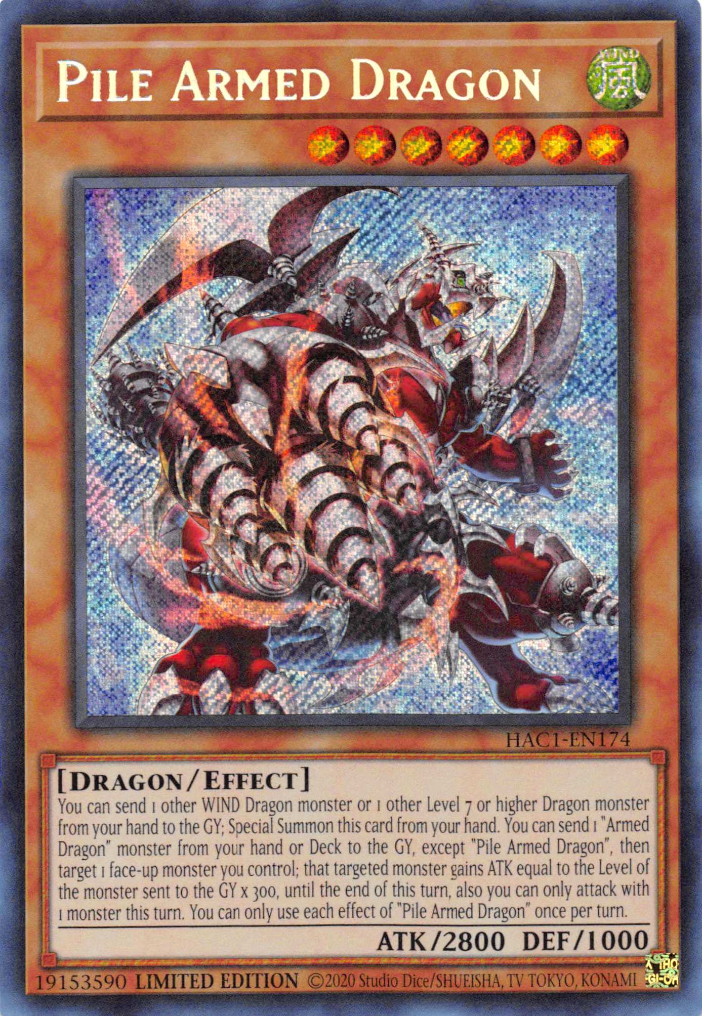 Pile Armed Dragon [HAC1-EN174] Secret Rare | Cracking-Singles